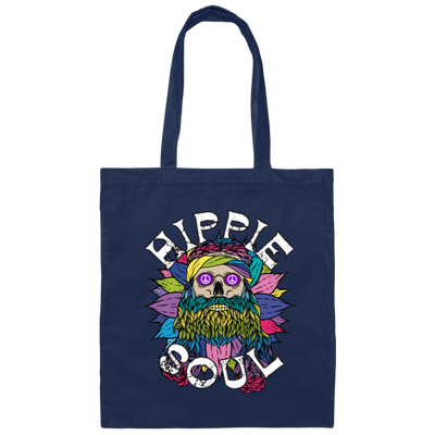 Hippie Soul, Cool Soul, Cool Skull, Hippie Style Canvas Tote Bag