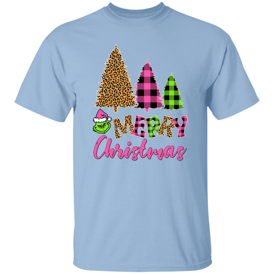 Leopard Christmas, Plaid Christmas, Trendy Grinch, Merry Christmas, Trendy Christmas Unisex T-Shirt