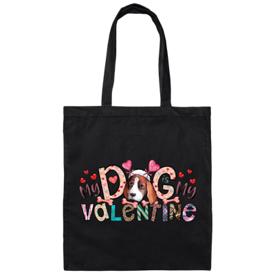 My Valentine Gift My Dog Heart Love Dog Canvas Tote Bag
