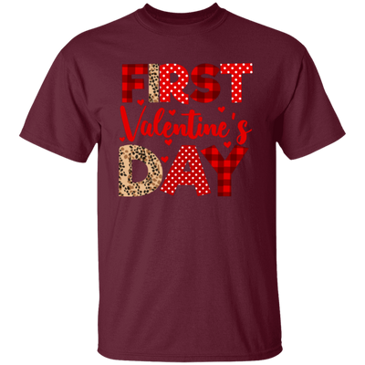 First Valentine's Day, Cute Valentine, Heart Pattern Unisex T-Shirt