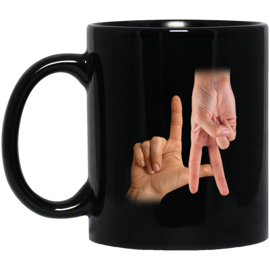 LA Sign, Hand Sign, Los Angeles Hand Sign, Love American Black Mug