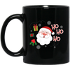 Cute Santa Claus, Ho Ho Ho Santa, Love Funny Santa, Merry Christmas, Trendy Christmas Black Mug