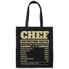 Chef Nutrition Facts, Serving Size For 1 Amazing Chef Canvas Tote Bag