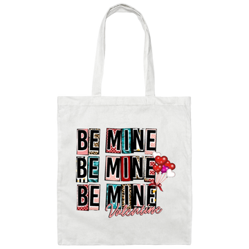 Valentine Gift Be Mine Partner Heart Balloon Canvas Tote Bag