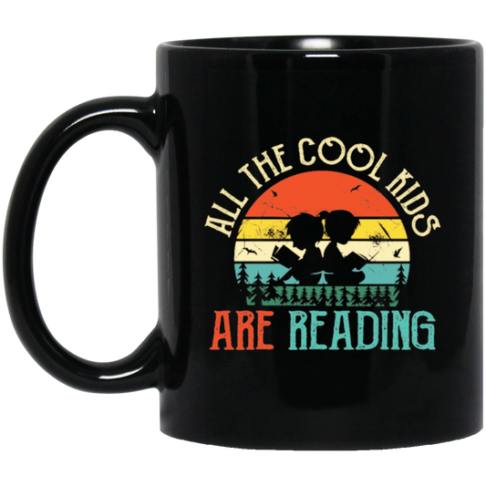 Best Bookworm, All The Cool Kids Are Reading Books, Love Books Retro Black Mug