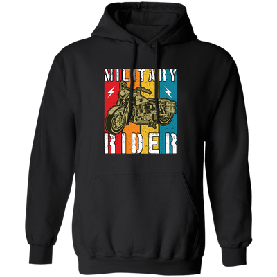 Military Rider, Motorbike, Retro Rider, Vintage Biker Pullover Hoodie