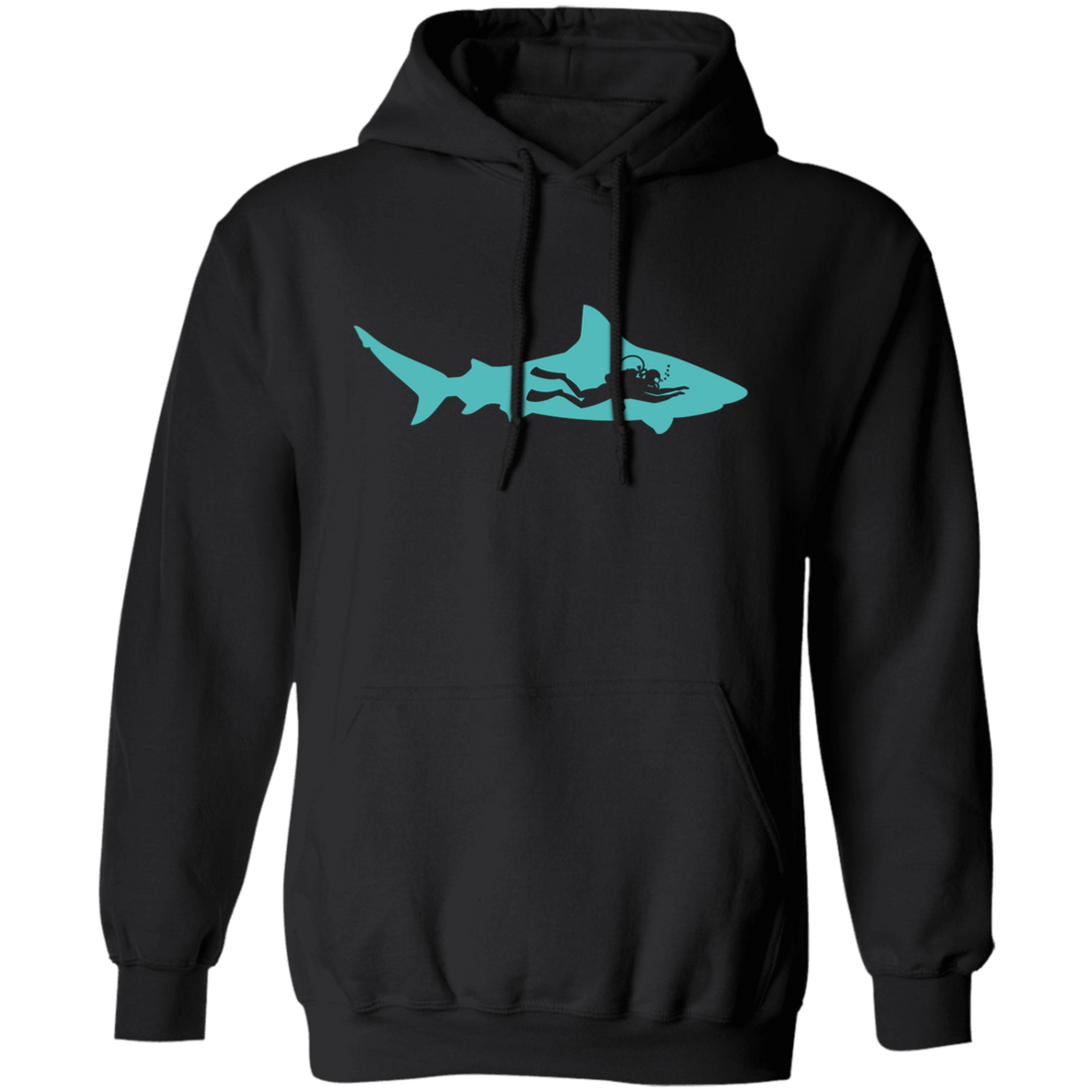 Diving Gift, Diving Silhouette, Shark Lover, Diver Gift Pullover Hoodie
