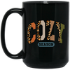 Cozy Season, Leopard Cozy, Leopard Cozy Season Black Mug