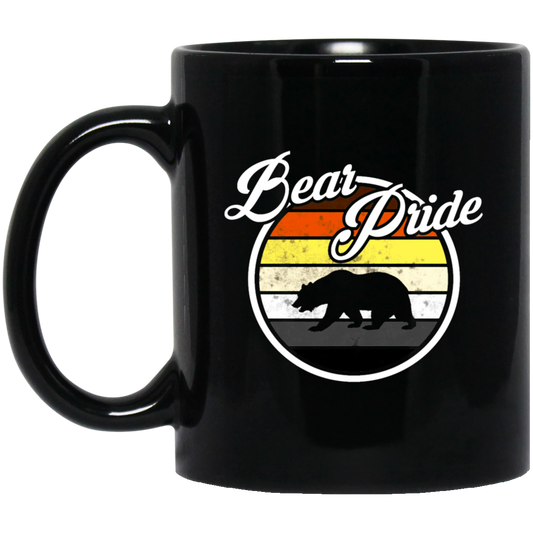 Bear Lover Gift, Bear Pride, Best Retro Bear, Bear Vintage Style Love Black Mug