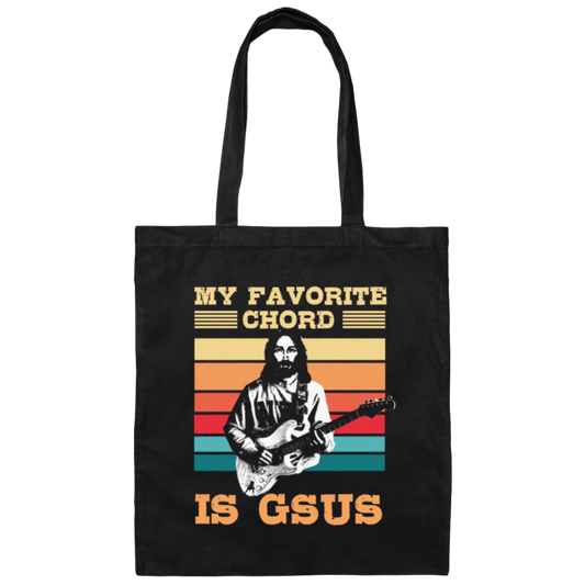 Retro My Favorite Chord Is GSus Gif Canvas Tote Bag
