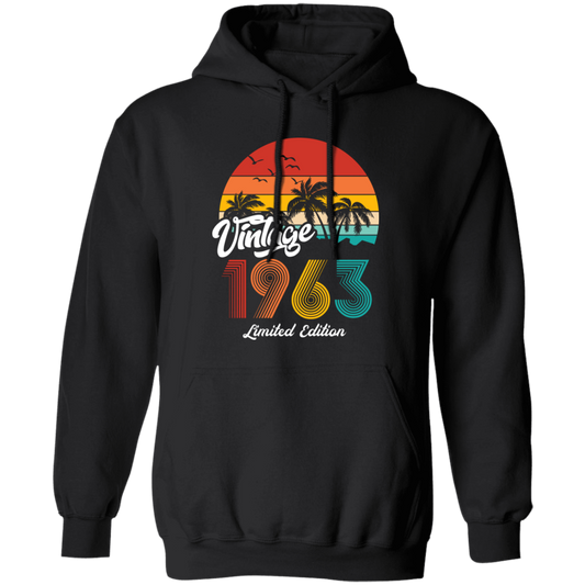 Vintage 1963, 1963 Birthday, 1963 Limited Edition, 1963 Retro Pullover Hoodie