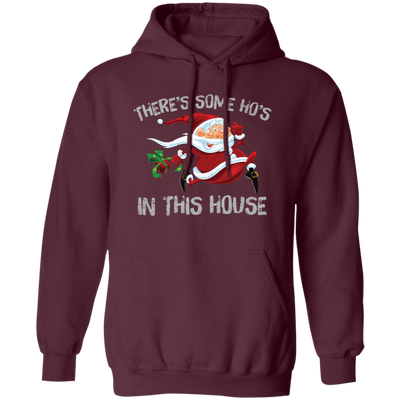 Horror Santa, There's Some Ho's In This House, Merry Christmas, Trendy Christmas Pullover Hoodie