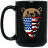 American Wolf, Wolf Lover Gift, Best Wolf, American Flag, Love Dog Black Mug