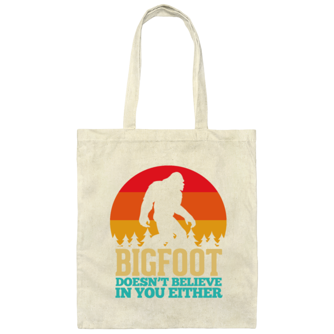 Bigfoot Sasquatch Believe Big Foot Gift, Bigfoot Vintage Canvas Tote Bag