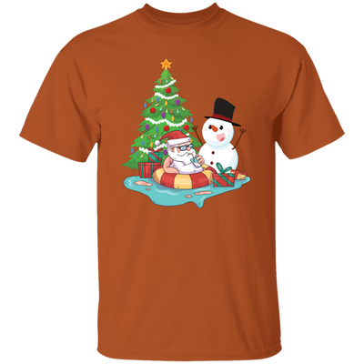 Funnny Santa, Merry Christmas Snow White, Santa In Pool, Trendy Halloween Unisex T-Shirt