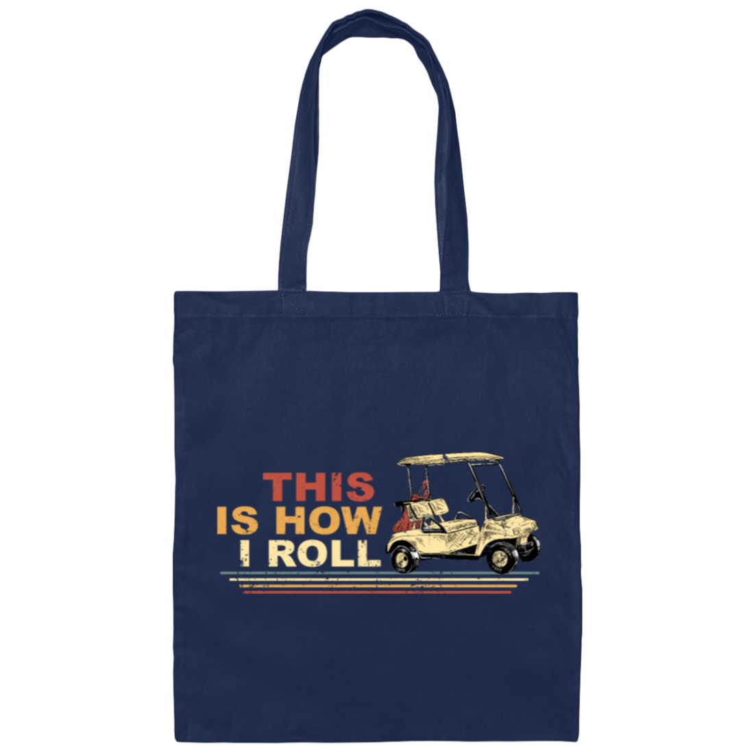 Vintage Golf Buggy Golf Cart Retro Golf Car Canvas Tote Bag