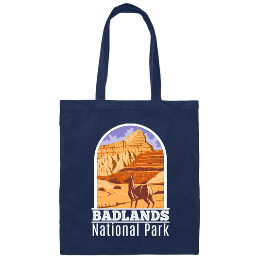 National Park Gift, Badlands Park Gift, Retro Badlands, Love National Parks Canvas Tote Bag