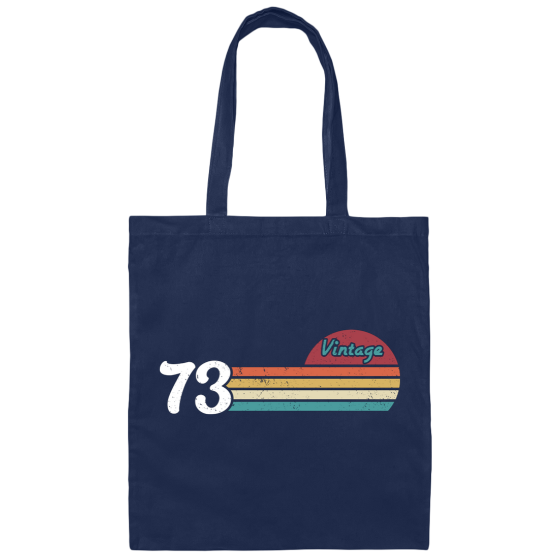Vintage Gift For 73, 1973 Vintage Birthday, Retro Sunset 1973 Gift Canvas Tote Bag