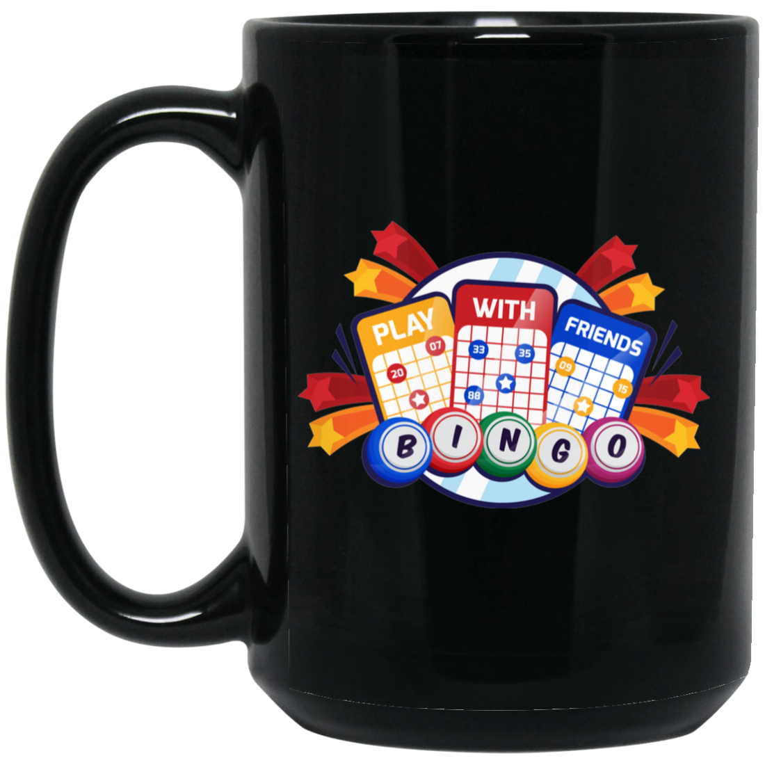 Play With Friend, Bingo Game, Love This Game, Bingo Game Black Mug