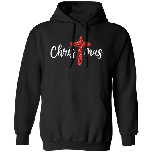 Red Glitter Christmas, Pastor Gift, Merry Christmas, Red Christian, Trendy Chrismas Pullover Hoodie