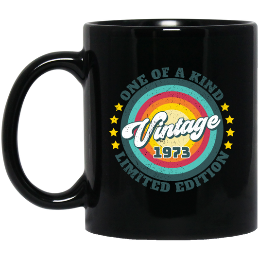 One Of A Kind Limited Edition, Vintage 1973, Retro 1973 Black Mug