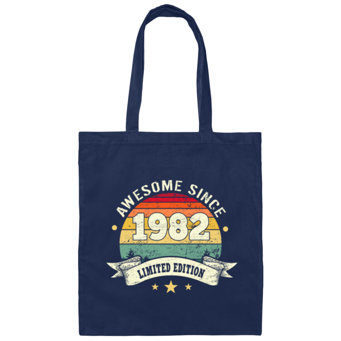 Awesome Since 1982, Retro 1982 Birthday Gift Canvas Tote Bag