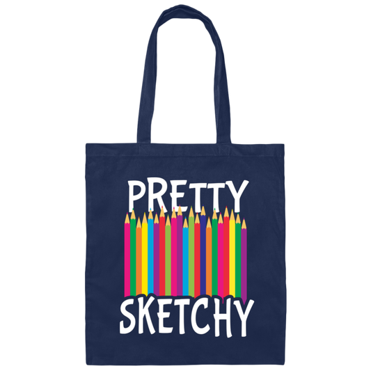 Pretty Sketchy, Color Pencils, Colorful, Sketching Canvas Tote Bag