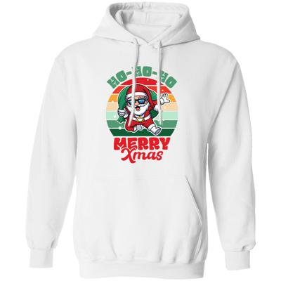 Ho Ho Ho Merry Xmas, Retro Christmas, Funny Santa, Merry Christmas, Trendy Christmas Pullover Hoodie