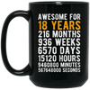 Awesome 18th Birthday, 18 Years Old, Love 18th Gift, 18th Year In Life Black Mug