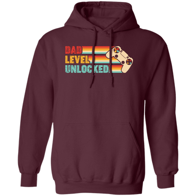 Dad Level Unlocked, Retro Dad Gifts, Video Games Player, Father's Day Gifts Pullover Hoodie