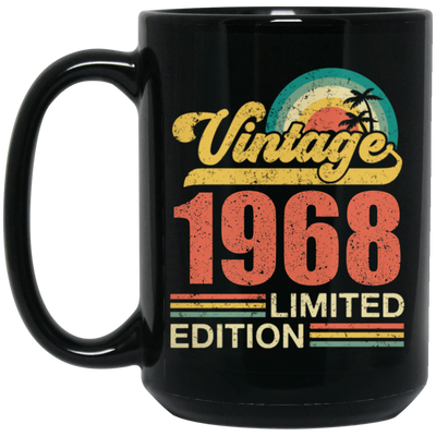 Hawaii 1968 Gift, Vintage 1968 Limited Gift, Retro 1968, Tropical Style Black Mug