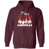 Gnome Xmas, Set Of Gnome, Cute Gnome, Xmas Lights, Merry Christmas, Trendy Christmas Pullover Hoodie