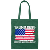 Trump 2024 Keeping America Great, Love Trump, Love America Flag Canvas Tote Bag