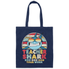 Teacher Shark Doo Doo Doo Your Work, Retro Teacher Shark Canvas Tote Bag