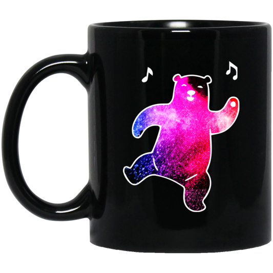 Happy Bear, Galaxy Bear, Love Galaxy Style, Love Bear, Funny Blink Bear Black Mug
