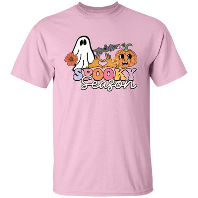 Spooky Season, Groovy Halloween, Boo And Bat Unisex T-Shirt