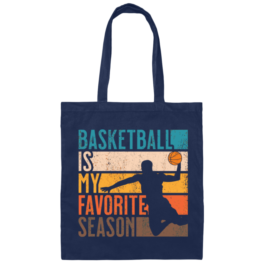 Basketball Is My Favorite Season Volleyball Retro Canvas Tote Bag