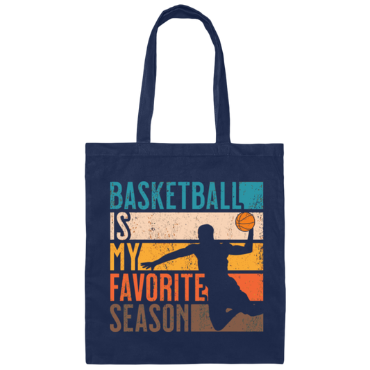 Basketball Is My Favorite Season Volleyball Retro Canvas Tote Bag