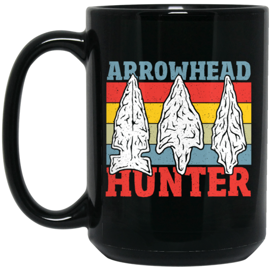 Arrowhead Vintage Style, Arrowhead Hunter, Arrowhead Hunting Black Mug
