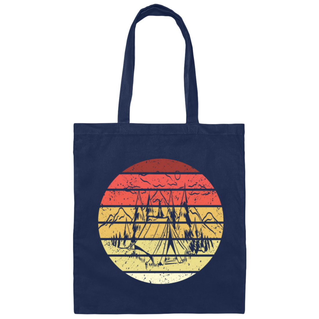 Vintage Camper Camping Retro Landscape Natural Nature Gift For Kids Canvas Tote Bag