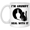 I'm Grumpy, Deal With It, Grumpy Cat, Angry Cat, Grumpy Gift White Mug