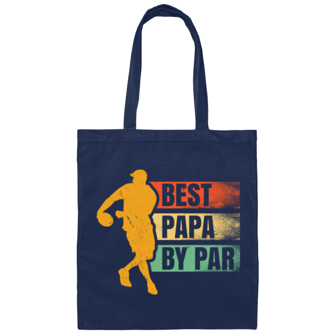 Best Papa By Par, Retro Disc Golf Canvas Tote Bag