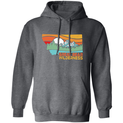 Great Bear, Montana Outdoors, Retro Mountains, Great Bear Wilderness Pullover Hoodie