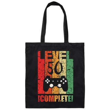 Gift Level 50 Complete Birthday For Gamers Birthday Gift Canvas Tote Bag