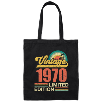 Hawaii 1970 Gift, Vintage 1970 Limited Gift, Retro 1970, Tropical Style Canvas Tote Bag