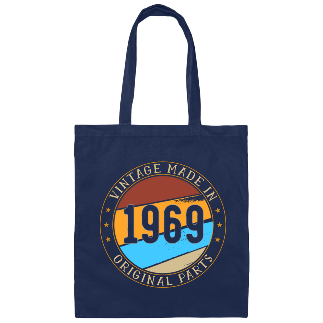 Vintage Made In 1969 Original Parts Retro Birthday Gift Canvas Tote Bag
