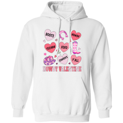 Howdy Valentine, Love Cowboy, Cowboy Valentine Pullover Hoodie