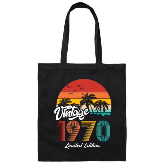 Vintage 1970, 1970 Birthday, 1970 Limited Edition, 1970 Retro Canvas Tote Bag