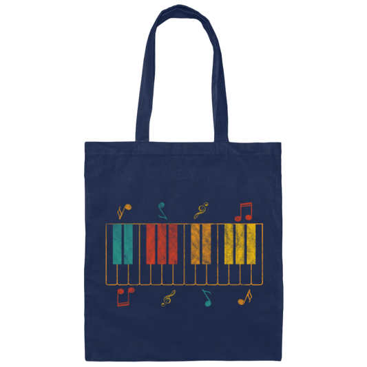 Piano Lover's This is For You Retro Piano Keyboard Canvas Tote Bag