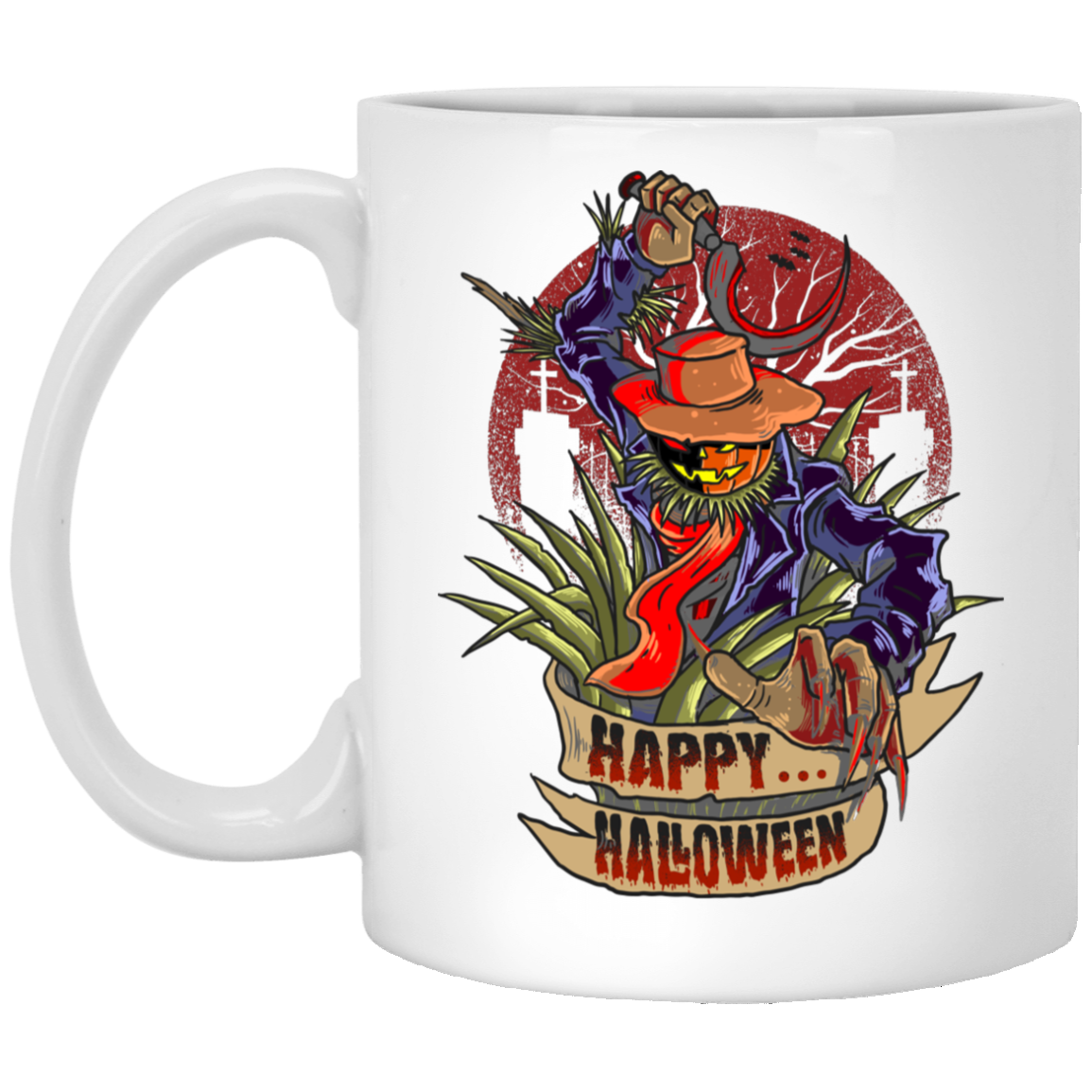 Happy Halloween, Horror Man, Horror Night White Mug